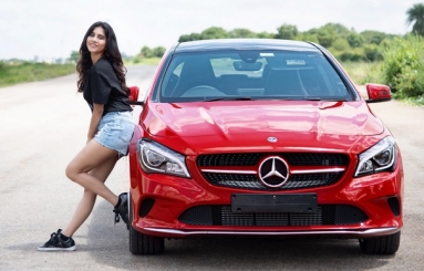 Nabha-Natesh-Stills-With-Her-New-Mercedes-Benz-Car-01