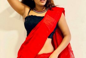 Eesha-Rebba-in-Red-Saree-03