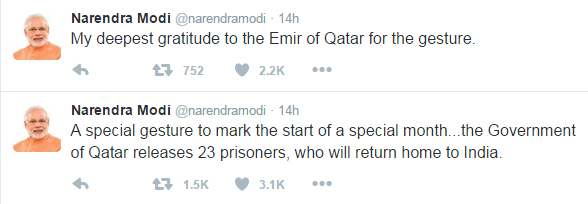 Modi on Prisoners release