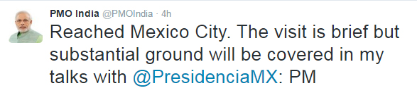 Narendra Modi Mexico PMO tweet