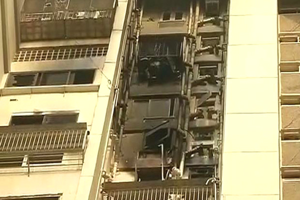 Mumbai Maker Tower Apartment Fire Accident Pics