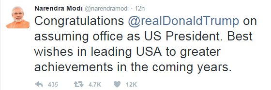 Modi Donald Trump Tweets