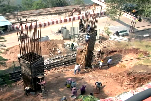 Durga temple flyover construction