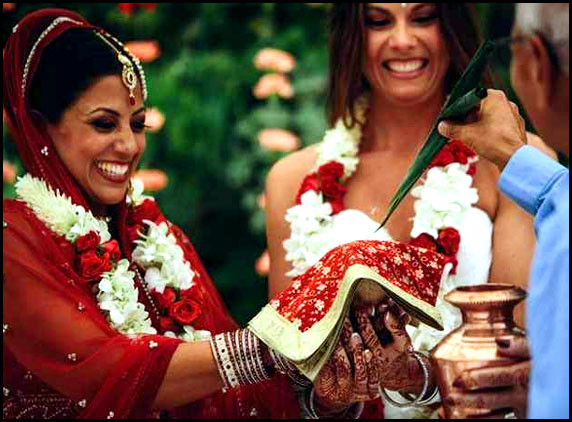 Indo-American lesbian couple