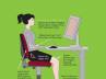 computer work from home, desktop at home., computer posture, Computer posture