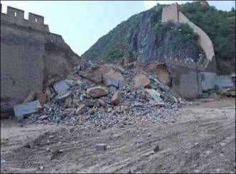 A portion of Great Wall of China collapses 