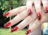 Two nail polishes, moon manicure, try these funky nail art ideas, Art ideas
