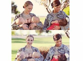 Military Moms breast-feeding photos row