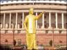 ntr statue may, ntr statue telugus, ntr statue in parliament finally, Ntr statue parliament