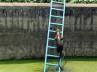 witty leopard, Mahananda Wildlife sanctuary, slideshow witty leopard climbs ladder to get out of water reservoir, Rescue team