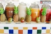 preparation of summer drinks, Mexican drink, aguas frescas mexican fruit juice, Mexican drinks