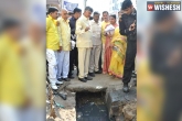 drainage, inspection, babu catches municipal officials in tirupati, Catch