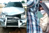 Chandra Babu Naidu miraculous escape, Chandra Babu Naidu in Chouttupal, chandra babu naidu s convoy meets with an accident, Car accident