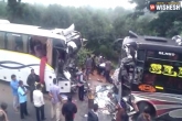 bus accident, Chittoor bus accident updates, two dead 25 injured after two buses collide in chittoor district, Two buses collided