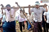 YSRCP, Alla Ramakrishna Reddy, extending support to farmers mangalagiri mla ploughs field, G v krishna reddy