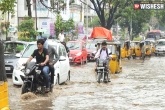 water logging, water logging, heavy rainfall continues in ts causing lot of damage, Road block