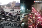 Hyderabad Rains latest, Hyderabad Rains, heavy rain in hyderabad leaves the city flooded, Leave up