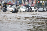 Telangana, water logging, heavy rains cause huge traffic jams in hyderabad, Road block