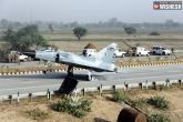 Indian Air Force, Indian Air Force, iaf s mirage jet gets a safe landing on yamuna expressway in trial land, Yamuna expressway