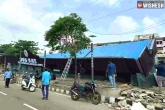 Jagananna Bus Shelter, Navaratnalu promises, jagananna bus bay collapsed even before inauguration, Rain
