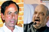 KCR updates, Telangana latest, kcr is keen on joining hands with bjp says amit shah, Telangana bjp