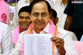 KCR constituencies, 119 tickets, kcr announces his first list, 2 06 candidates
