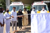 Telangana, KTR ambulances donation, ktr gifts six ambulances under gift a smile initiative, Gift
