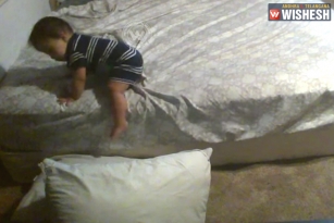 Kid&rsquo;s epic plan to get down from the bed