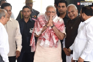 Modi Arrives In Assam To Review Flood Situation
