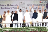 Nitish Kumar, Modi, modi shares the stage with bihar cm nitish kumar at patna univ, Bihar chief minister