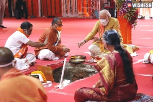 Narendra Modi Conducts Bhumi Puja For Ram Mandir
