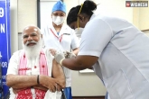 Narendra Modi pictures, Narendra Modi, narendra modi takes the first dose of coronavirus vaccine, Coronavirus vaccine