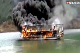 Papikondalu Tourist boat updates, Papikondalu Tourist boat fire, fire mishap in papikondalu tourist boat, Fire mishap
