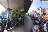 Hyderabad Petrol Bunks latest, Hyderabad Petrol Bunks videos, mad rush in petrol bunks across hyderabad, Hyderabad as ut