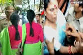 YS Sharmila and Vijayamma cops, YS Sharmila and Vijayamma latest, ys sharmila and vijayamma spotted slapping a police officer, Officer