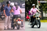 Actor Suriya, Jyothika, suriya teaches jyothika bike riding, Bike ride