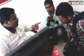 TRS leader caught in camera, TRS leader, trs leader caught kicking youth in a video, Trs leader kicking youth