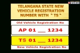 Telangan number plates, TS number plates, change of number plates from telugu states clashes with go, Tg number plates