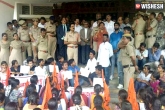 Protest, Protest, tension in kakatiya university as students stage protest, Abvp