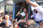 YS Sharmila arrest, YS Sharmila visuals, ys sharmila arrested while chalo secretariat protest, Congress