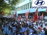 Protesting Hyundai workers roll out cars on empty stomach, said a workers union member, distress plea by hyundai chennai staff protestors detained, Hyundai motor india