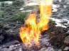 flame in katri river, Water on fire, fire in water bizzare incident at dhanbad, Flame