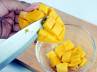 cutting mango, mango cross cut, how to cut a mango, Slice