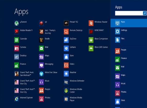 Where are the apps in Windows 8?