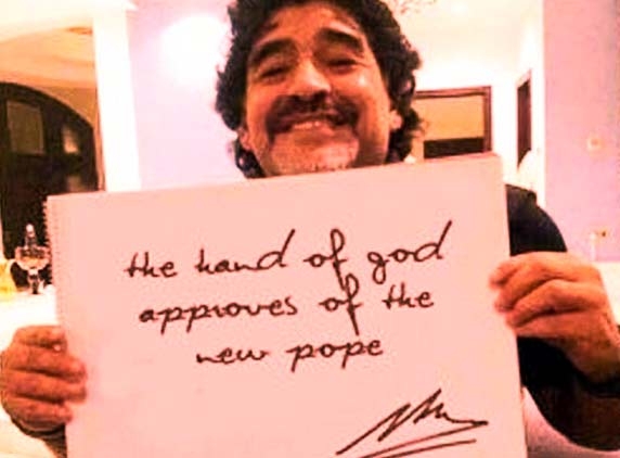 Diego Maradona &#039;Hand of God&#039; brings Argentina Pope...