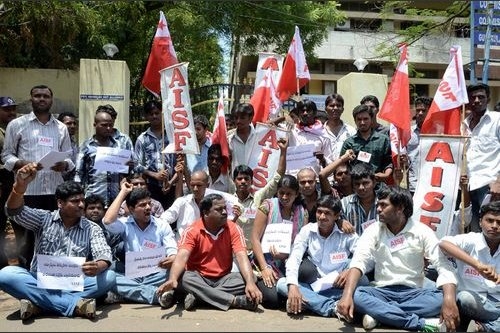 AISF damages infrastructure at Hyderabad Public School